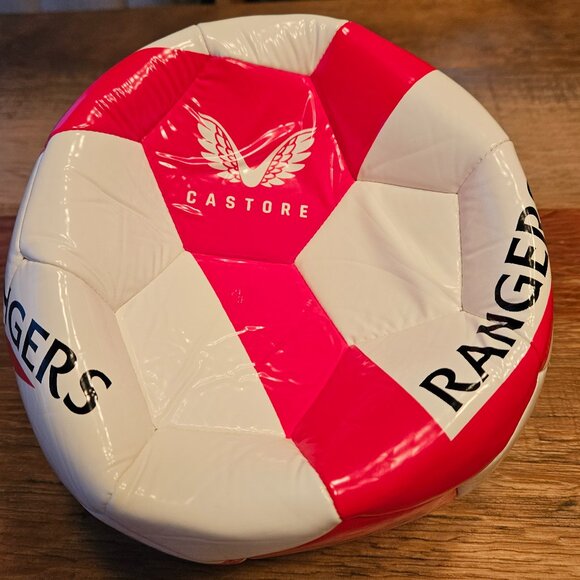 NEW Castore Soccer Ball - Rangers Football Club - Size 5 - Red & White - Picture 3 of 6